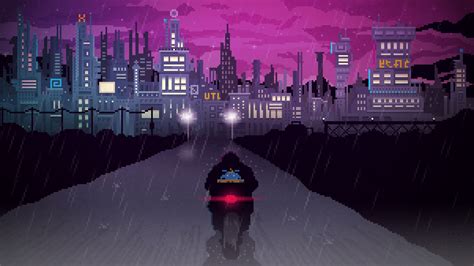Ottonero Cafe Racer Rain Arte De Animación Arte Pixel Imagenes De Arte
