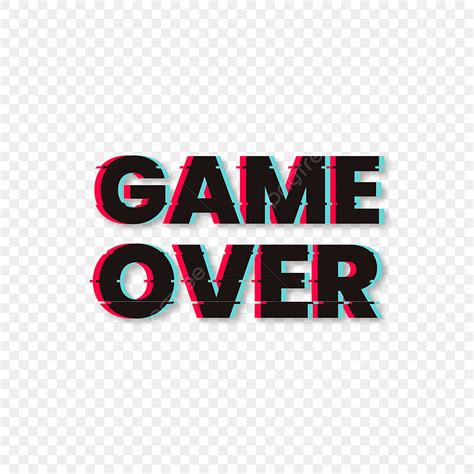 Glitch Text Effect Vector Png Images Game Over Text Glitch Effects