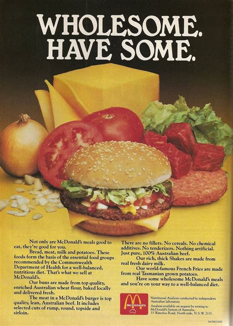 McDonald S Ad Food Ads Retro Recipes Food