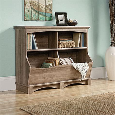 Harbor View Bin Bookcase Salt Oak D 420327 Sauder Woodworking