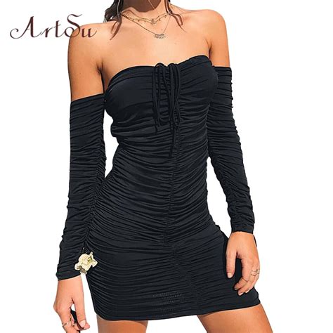 Buy Artsu Women Sexy Mini Dress Lace Up Off The