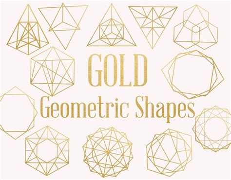 Gold Geometric Shapes Gold Decorative Shapes Astronomy Etsy