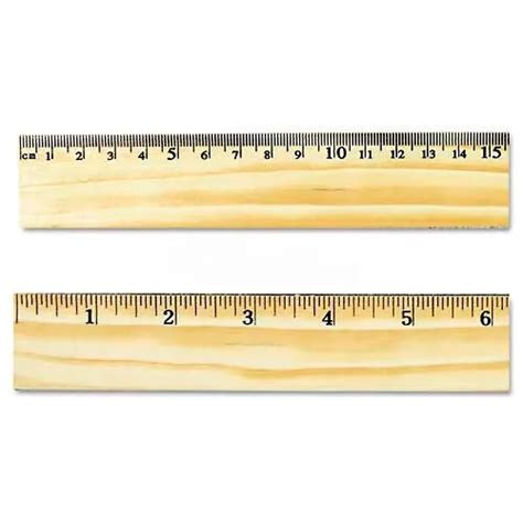 Universal Flat Wood Ruler Wdouble Metal Edge 12 Clear Lacquer Finish