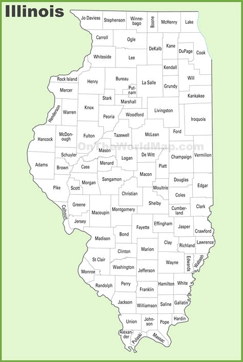 Illinois Map With Cities Names United States Map