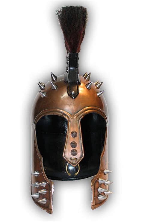 Spiked Royal Corinthian Helmet Multicolor Plume With Display Stand