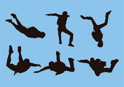 Skydiving Silhouette Free Vector 156964 Vector Art At Vecteezy