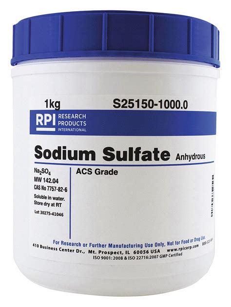 Rpi Sodium Sulfateanhydrous Powder 1 Kg 1 Ea 31gd92s25150 10000