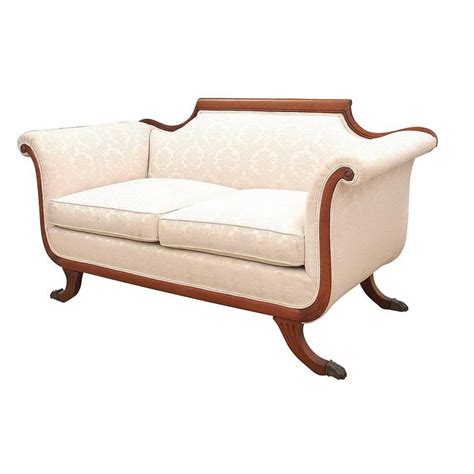 1940s Vintage Empire Style Loveseat Chairish Love Seat Settee