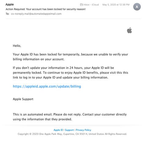 Scam Email Apple Community