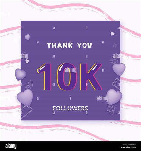 10k Followers Thank You Card Celebration 10000 Subscribers Banner