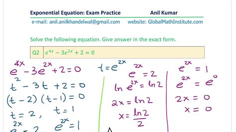 Exponential Equations In E With Exact Solution Using Inverse Natural