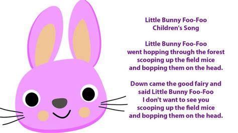 Little Bunny Foo Foo Lyrics Childrens Song Lyrics Youtube
