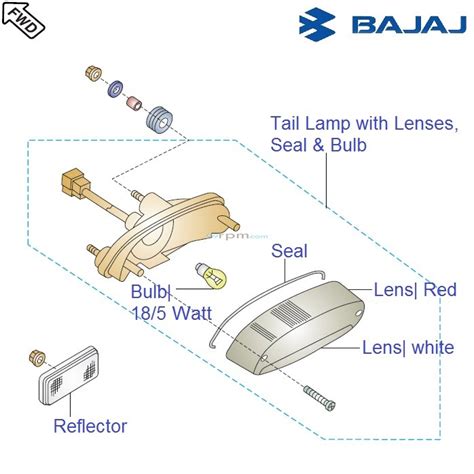 Part 5 bajaj pulsar 150 engine assembly. Bajaj Avenger Street 220 DTS-i: Tail Lamp