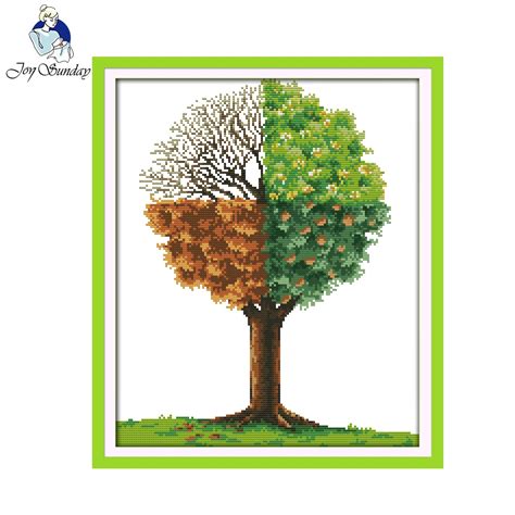 Free seasons cross stitch patterns. Joy Sunday The Four Seasons Tree Needlecraft Cross Stitch ...
