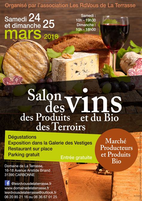 24 And 25 Mars Salon Des Vins Des Produits Des Terroirs Et Du Bio à