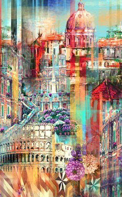 Hoffman Fabrics Digital Print Wanderlust Summer Rome See Emmaline