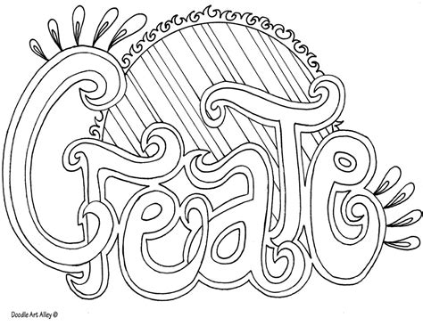 Gambar Word Coloring Pages Doodle Art Alley Picture Page Di Rebanas