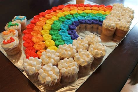 Just like our rainbow cake, these rainbow cupcakes are vibrant, bright, and sure to impress. A Rainbow Mini-Cupcake Cake! - La Hoot Bakery - Akron, Ohio