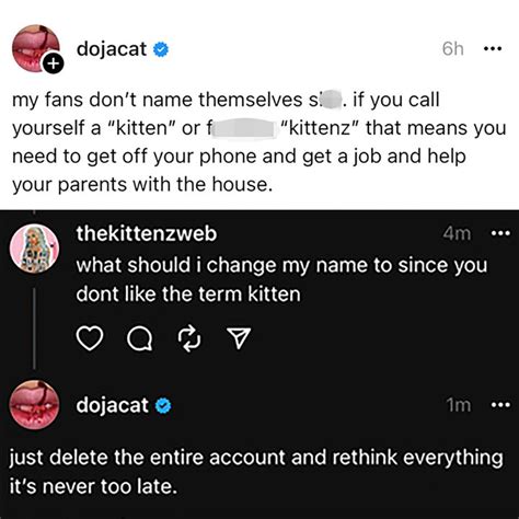 Doja Cat Fumes At Fans For Naming Her Fanbase Kittenz