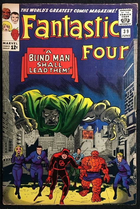 Fantastic Four 1961 39 Vg 45 Doctor Doom And Daredevil Cover And App