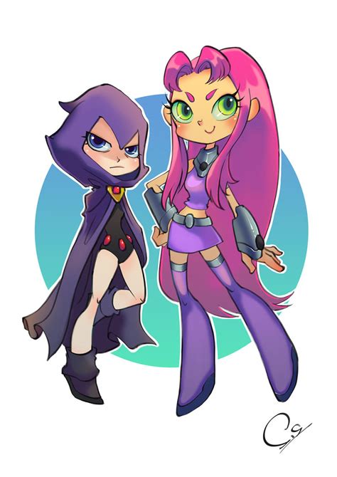 Raven And Starfire By Shadeshark On Deviantart