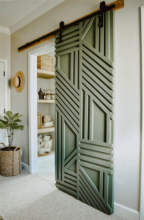 These are ideas for barn doors of all kinds. DIY Geometric Barn Door - House On Longwood Lane