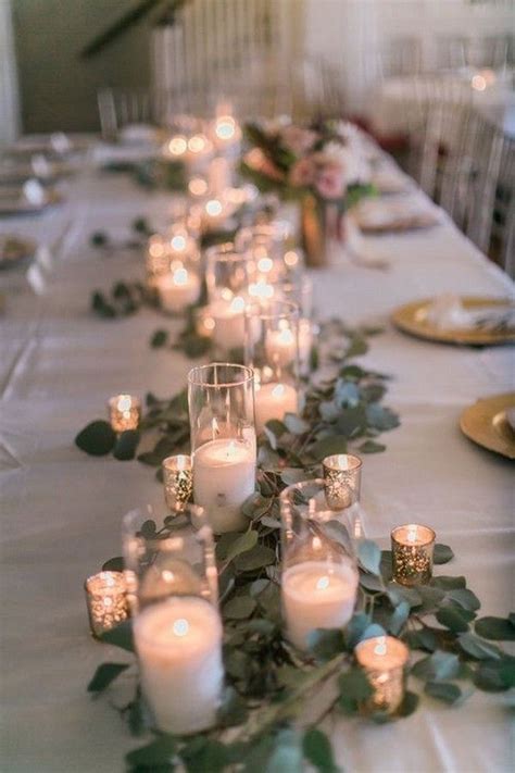 20 Romantic Wedding Centerpieces With Candles Roses And Rings