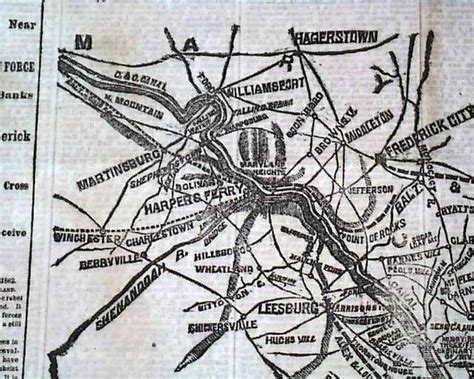 1862 Civil War Map Frederick Maryland