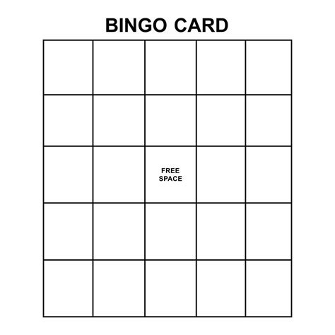 Blank Bingo Cards Bingo Card Template Templates Printable Free