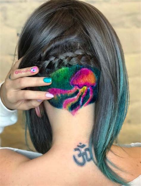 Hair tattoo designs, ombres, interlaces and buns! 45 Undercut Hairstyles with Hair Tattoos for Women - Page 5