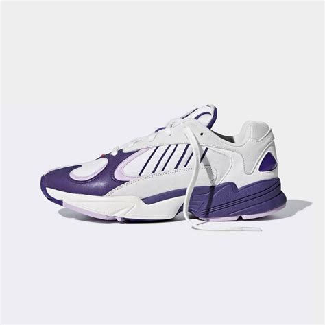 The striking purple and white color palette of sun goku's nemesis frieza is applied to the new yung 1 silhouette. Unboxing des Adidas Dragon Ball Z Yung-1 de Freezer