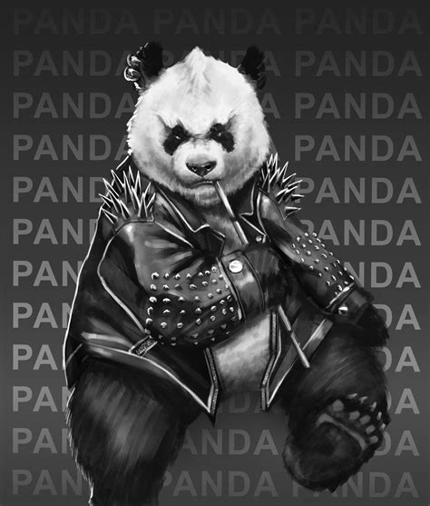Artstation Badass Panda Eating Bamboo