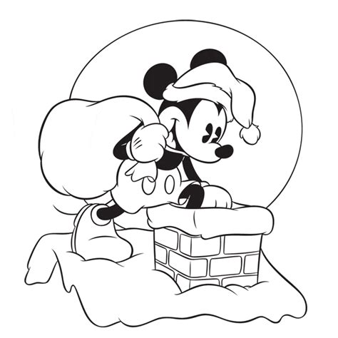 Mickey Mouse Christmas Coloring Pages Print