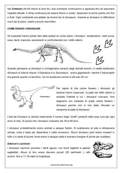 dinosauri schede didattiche per la scuola primaria maestralu