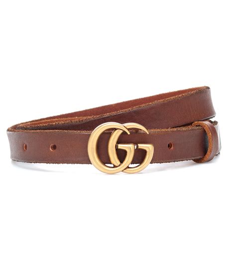 Gucci Gg Leather Belt In Brown Lyst