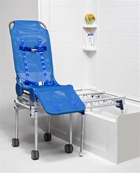 This pediatric rolling shower and commode chair is a dual purpose bathroom aid and its construction ensures it will hold its value for years. Elite Rolling Shower Chair