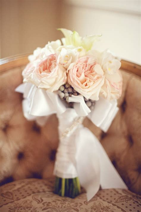 Light Pink And Gray Bridal Bouquet