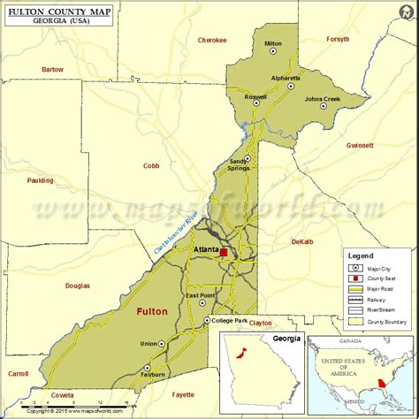 Fulton County Map Map Of Fulton County Georgia