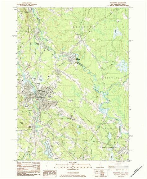 Rochester New Hampshire 1983 1984 Usgs Old Topo Map Reprint 7x7 Nh