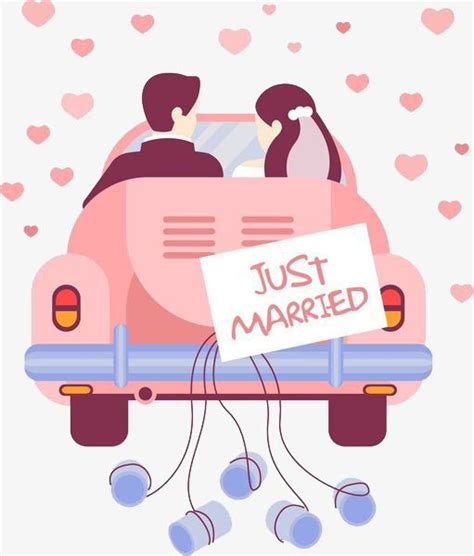 Malvorlage auto just married june 18 2018 admin das hochzeitsauto. La Novia Y El Novio Coche De Boda, Una Esposa, Casarse Con ...