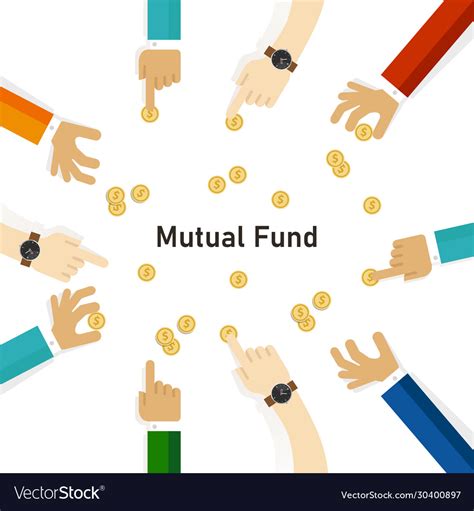 Mutual Fund Hand With Money Coin Invest To Fund Vector Image