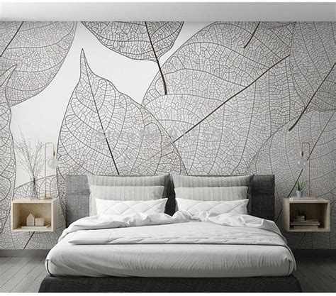Custom Mural Wallpaper Modern Minimalist Leaf Veins Texture Etsy