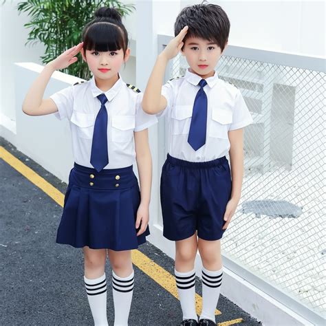 Summer School Uniforms Navy Academy Wind Short Sleeves Uniforms For