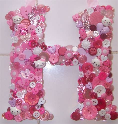 Button Letters Craft Wooden Letter Crafts Crafts Letter A Crafts
