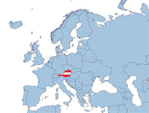 Österreich), officieel de republiek oostenrijk (duits: Oostenrijk Op De Kaart Van Europa Vector Illustratie ...