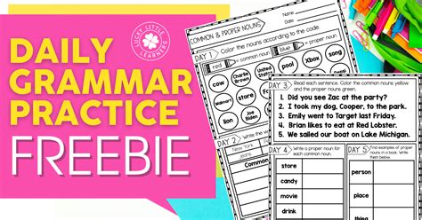 Daily Grammar Practice Freebie Lucky Little Learners