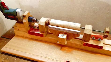 In Homemade Lathe Machine Part Drill Powered Wooden Lathe Youtube