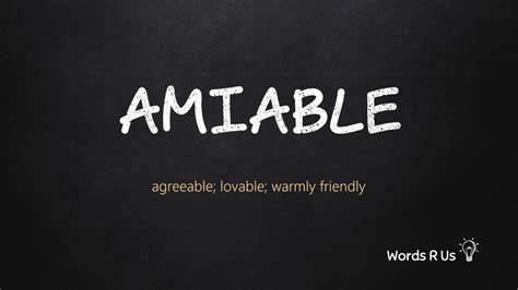 How To Pronounce Amiable In American English Youtube