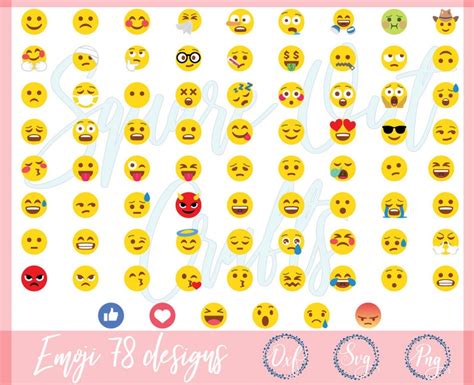 emoji svg emoji bundle svg emoji clipart emoji cut files etsy