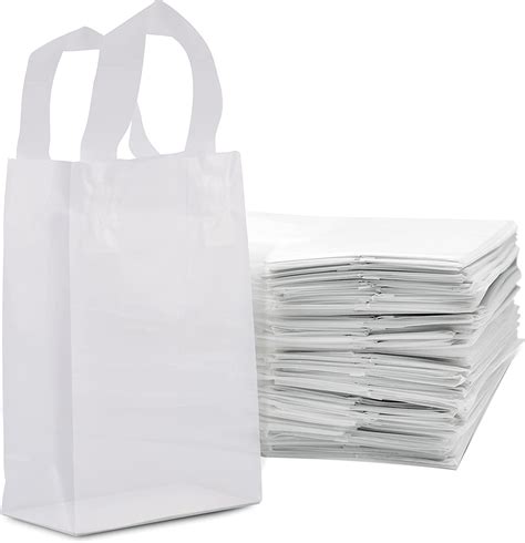 Amazon Com Plastic Bags With Handles Pack Small Frosted White